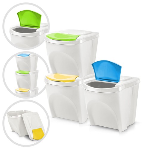 Kunststoff mülleimer 3er set - kunststoff,